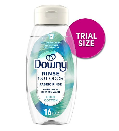 Downy Fabric Rinse Laundry Odor Remover and Softener, Cool Cotton Scent, 16 fl oz