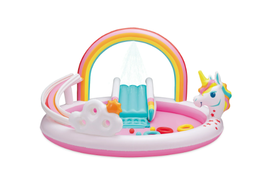 Bluescape Rainbow Unicorn Play Center, Inflatable Pool Game & Toys, Age 2 & Up, Unisex