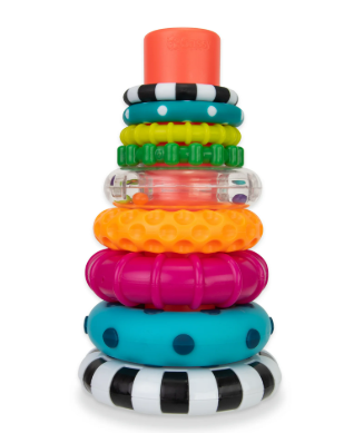 Sassy Stacks of Circles Stacking Ring STEM Learning Toy, 9 Piece Set, Ages 6 Months and Up