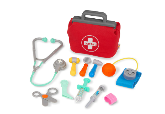 Battat Mini Medic Doctor Plastic Play Set with 10pcs and Storage Bag, Toddler and Preschool Toys