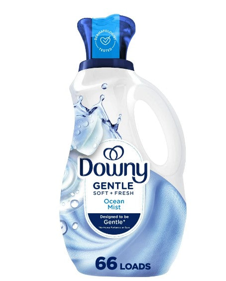 Downy Gentle Soft + Fresh Liquid Fabric Softener, Ocean Mist Scent, 44 fl oz, 66 Loads
