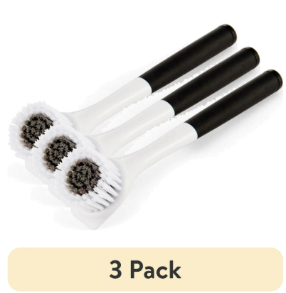 (3 pack) KitchenAid Round Sink Angled Brush with Black Soft Touch Handle