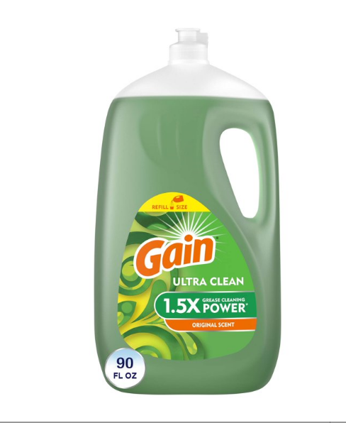 Gain Ultra Dishwashing Liquid Dish Soap, Original Scent, 90.0 fl oz