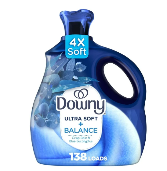 Downy Ultra Soft Liquid Fabric Softener, Balance, Crisp Rain & Blue Eucalyptus, 93 fl oz, 138 Loads