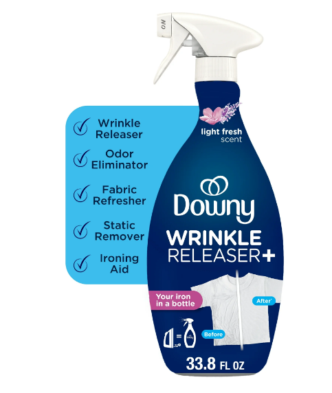 Downy Wrinkle Releaser and Refresher Fabric Spray, Light Fresh Scent, 33.8 fl oz
