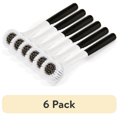(6 pack) KitchenAid Round Sink Angled Brush with Black Soft Touch Handle