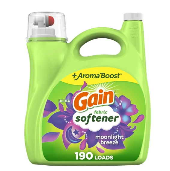 Gain Liquid Laundry Fabric Softener and Conditioner, Moonlight Breeze Scent, 140 fl oz, 190 Loads