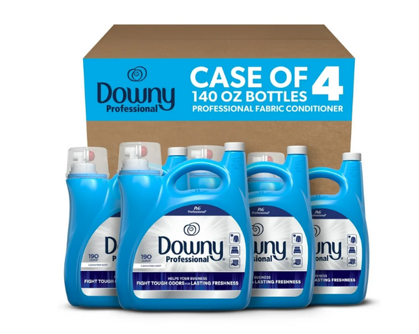 Downy Professional Commercial Liquid Fabric Softener, Clean & Fresh Scent, 190 Loads, 140 fl oz