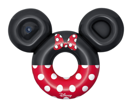 Disney Minnie Mouse Inflatable Swim Tube with Cup Holder & Storage Space, Extra Large 44’’ Dia., 6’W X 56’’ H, 220lbs Weight Capacity, Age 12+