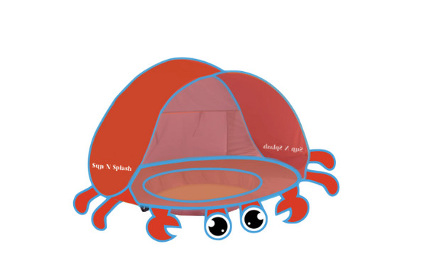Sun N Splash PVC Crab Baby Pool Tent, Aquatic Themed, Age Group: 3+ Months