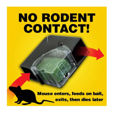 d-CON Refillable Corner Fit Mouse Bait Station, 1 Trap, 18 Baits