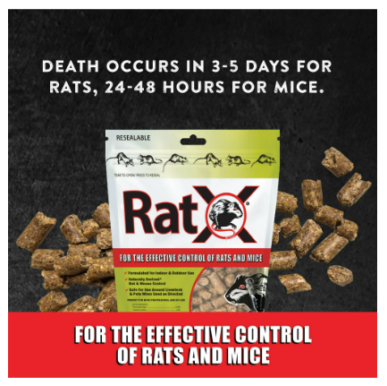 RatX Rodent Control Pellets, Rat and Mouse Killer, 8 oz - EcoClear Products