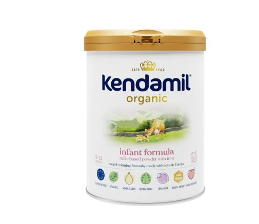 Kendamil Organic Whole Milk Infant Formula Powder, European with HMOs, Prebiotics, No Palm Oil or added Soy, with DHA, Can, 28.2oz