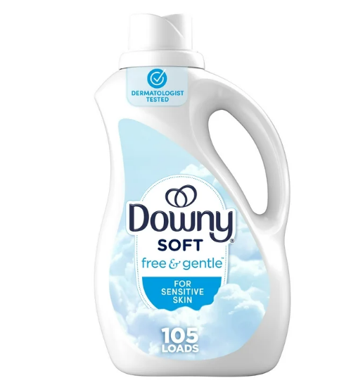 Downy Free & Gentle Fabric Softener, 77 fl oz, 105 Loads, Hypoallergenic