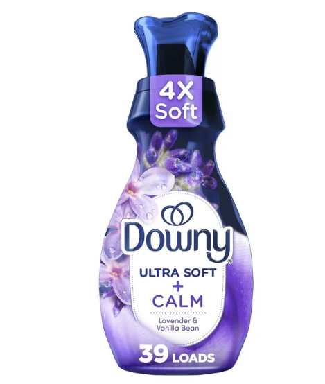 Downy Ultra Soft Fabric Softener Liquid, Calm, Lavender and Vanilla Bean, 26 fl oz, 39 Loads