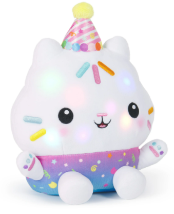 Gabby’s Dollhouse Celebrations, Sprinkle Party Cakey Cat 10-Inch Interactive Plush Toy