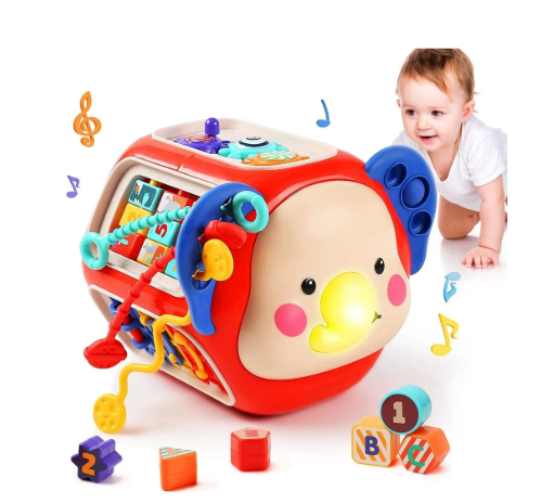 iYofe Kids Baby Activity Cube with Music, 20 in 1 Montessori Toys for 1 2 Year Old Girls Boys,