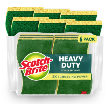 Scotch-Brite Heavy Duty Scrub Sponge, 6 Sponges Total