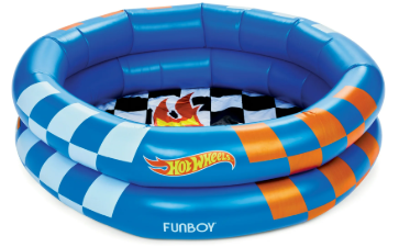 Hot Wheels™ + Float Life by Funboy Inflatable Round 2-Ring Pool, 48" Diameter, Children Ages 6+