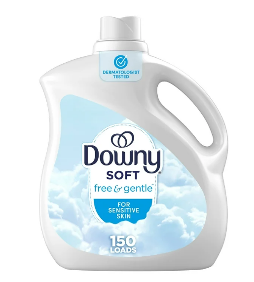 Downy Free & Gentle Fabric Softener and Conditioner, Hypoallergenic, 111 fl oz, 150 Loads