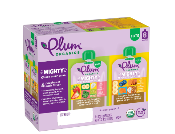 Plum Organics Mighty 4 Organic Toddler Food, Variety Pack, 4 oz Pouch (8 Pack)