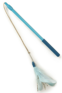 SmartyKat Frisky Flyer, Interactive Cat Toy, Extendable and Retractable Wand with Feathers