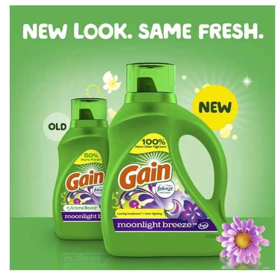 Gain Liquid Laundry Detergent, Moonlight Breeze Scent, 88 fl oz, 61 Loads