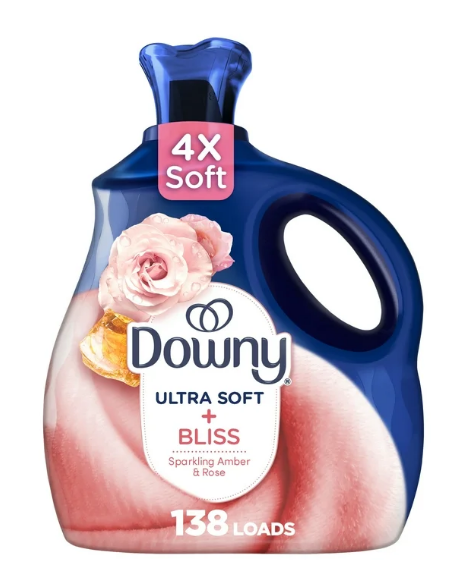 Downy Ultra Soft Liquid Fabric Softener, Bliss, Sparkling Amber and Rose, 93 fl oz, 138 Loads