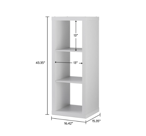 Better Homes & Gardens 3 Cube Storage Organizer, White Texture